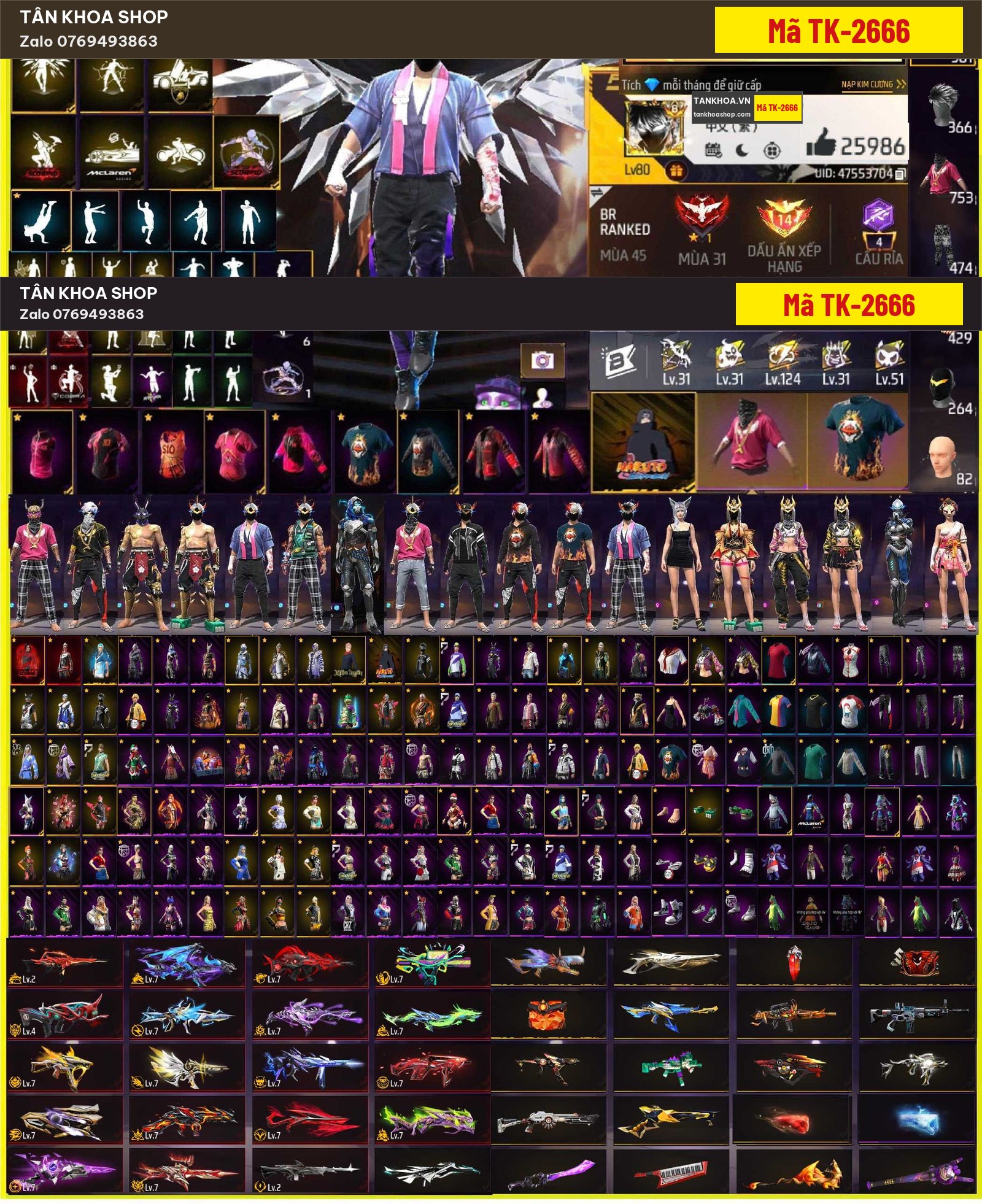 TVC 1, 2, 2 VÀNG, 3, 4 ....... LV 80